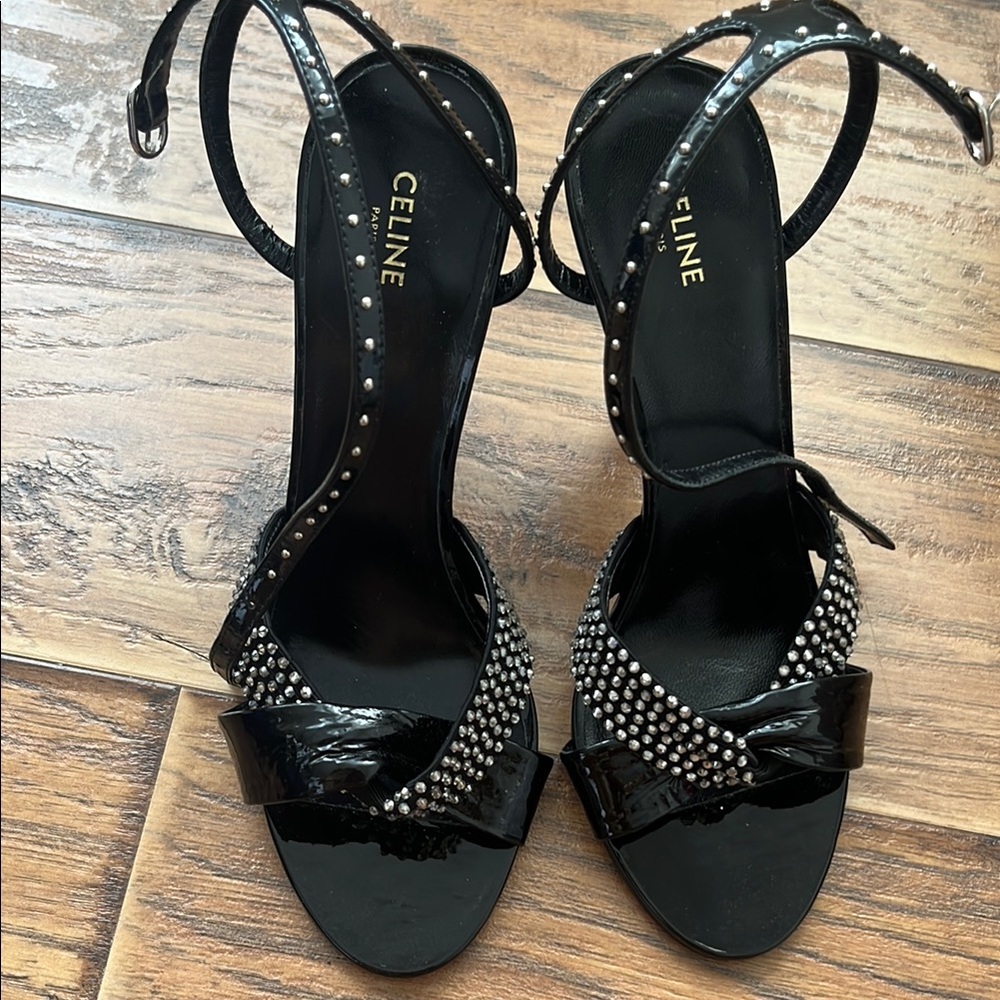 Celine Black Strappy Heeled Sandals Size 6.5